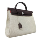 【6kd3374】エルメス ハンドバッグ エールバッグジップPM トワルキャドリーユ ルージュセリエ シルバー金具 W刻印 2wayバッグ【中古】レディース