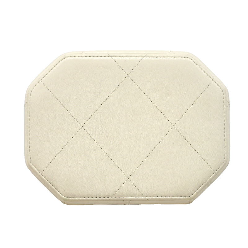 【6kd3376】シャネル バニティバッグ マトラッセ チェーンショルダー ラムスキン アイボリー シャンパンゴールド金具 2wayバッグ【中古】レディース