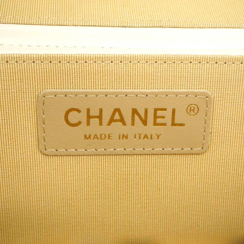 【6kd3376】シャネル バニティバッグ マトラッセ チェーンショルダー ラムスキン アイボリー シャンパンゴールド金具 2wayバッグ【中古】レディース