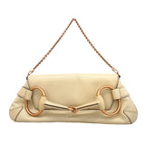 【6kd3379】グッチ ショルダーバッグ ホースビット 120134 レザー アイボリー ピンクゴールド金具【中古】レディース