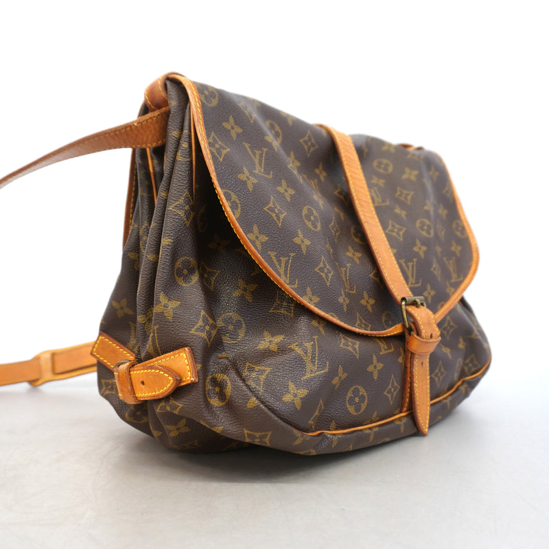 【6kd3380】ルイヴィトン ショルダーバッグ モノグラム ソミュール35 M42254 ブラウン【中古】レディース