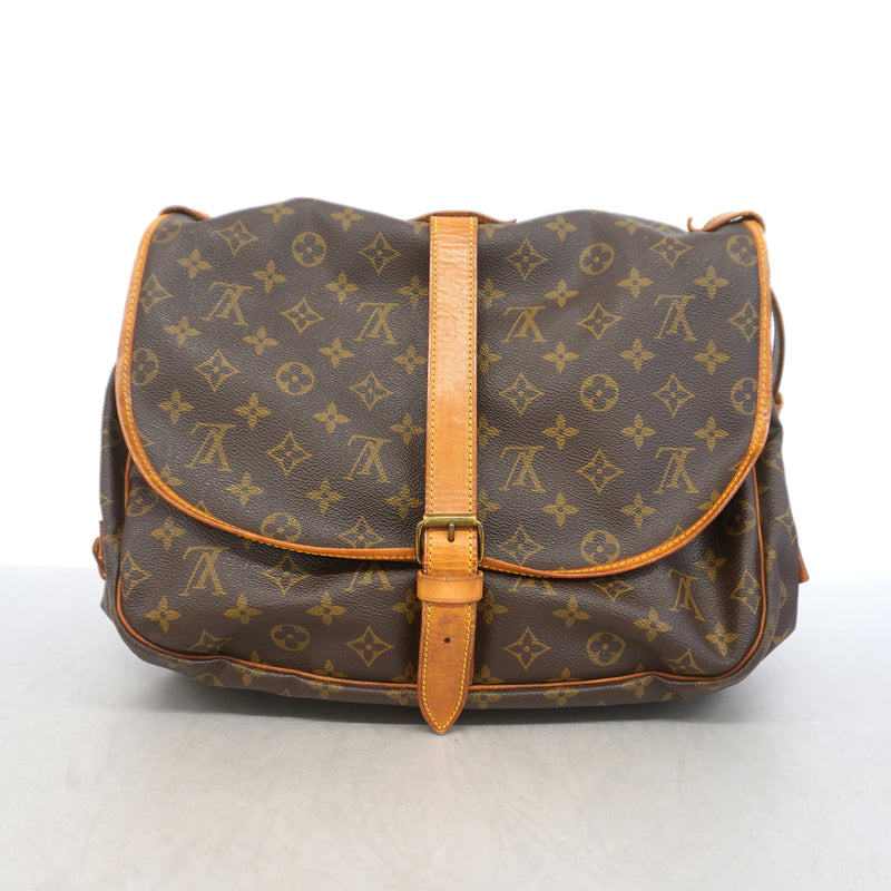 【6kd3380】ルイヴィトン ショルダーバッグ モノグラム ソミュール35 M42254 ブラウン【中古】レディース