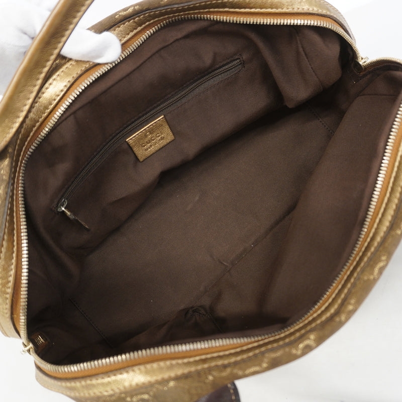【6kd3387】グッチ ハンドバッグ GGナイロン 161720 ナイロン ブラウン シャンパンゴールド金具【中古】レディース