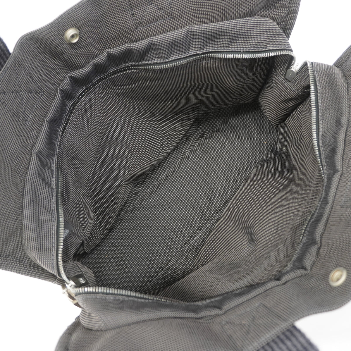 【6kd3388】エルメス トートバッグ エールラインMM ナイロン グレー シルバー金具【中古】レディース