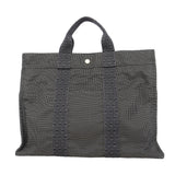 【6kd3388】エルメス トートバッグ エールラインMM ナイロン グレー シルバー金具【中古】レディース