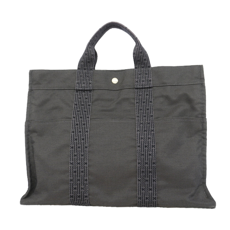 【6kd3388】エルメス トートバッグ エールラインMM ナイロン グレー シルバー金具【中古】レディース