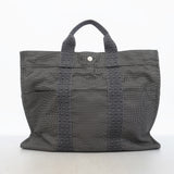 【6kd3388】エルメス トートバッグ エールラインMM ナイロン グレー シルバー金具【中古】レディース