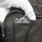 【6kd3388】エルメス トートバッグ エールラインMM ナイロン グレー シルバー金具【中古】レディース