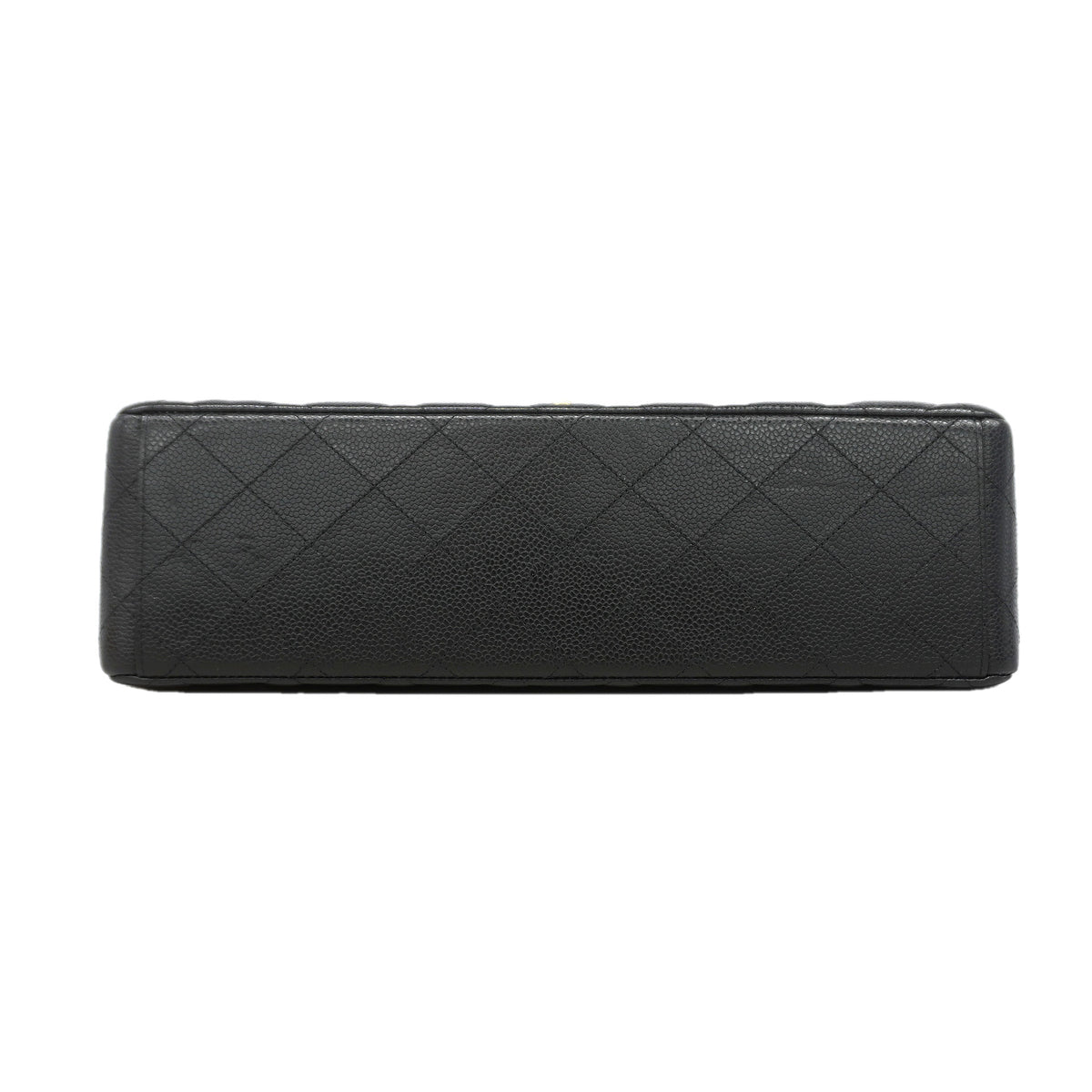【6kd3389】シャネル ショルダーバッグ デカマトラッセ Wフラップ Wチェーン キャビアスキン ブラック ゴールド金具【中古】レディース