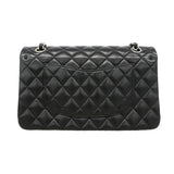 【6kd3391】シャネル ショルダーバッグ マトラッセ Wフラップ Wチェーン ラムスキン ブラック シルバー金具【中古】レディース