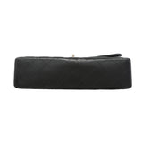 【6kd3391】シャネル ショルダーバッグ マトラッセ Wフラップ Wチェーン ラムスキン ブラック シルバー金具【中古】レディース