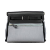 【6kd3393】エルメス ショルダーバッグ エールバッグジップミニ トワルアッシュ ブラック グレー シルバー金具 K刻印【中古】レディース