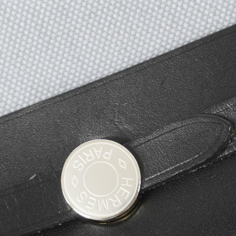 【6kd3393】エルメス ショルダーバッグ エールバッグジップミニ トワルアッシュ ブラック グレー シルバー金具 K刻印【中古】レディース