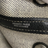 【6kd3402】エルメス トートバッグ ガーデンパーティTPM トワルアッシュ ブラック シルバー金具 □J刻印 2wayバッグ【中古】レディース