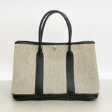【6kd3402】エルメス トートバッグ ガーデンパーティTPM トワルアッシュ ブラック シルバー金具 □J刻印 2wayバッグ【中古】レディース