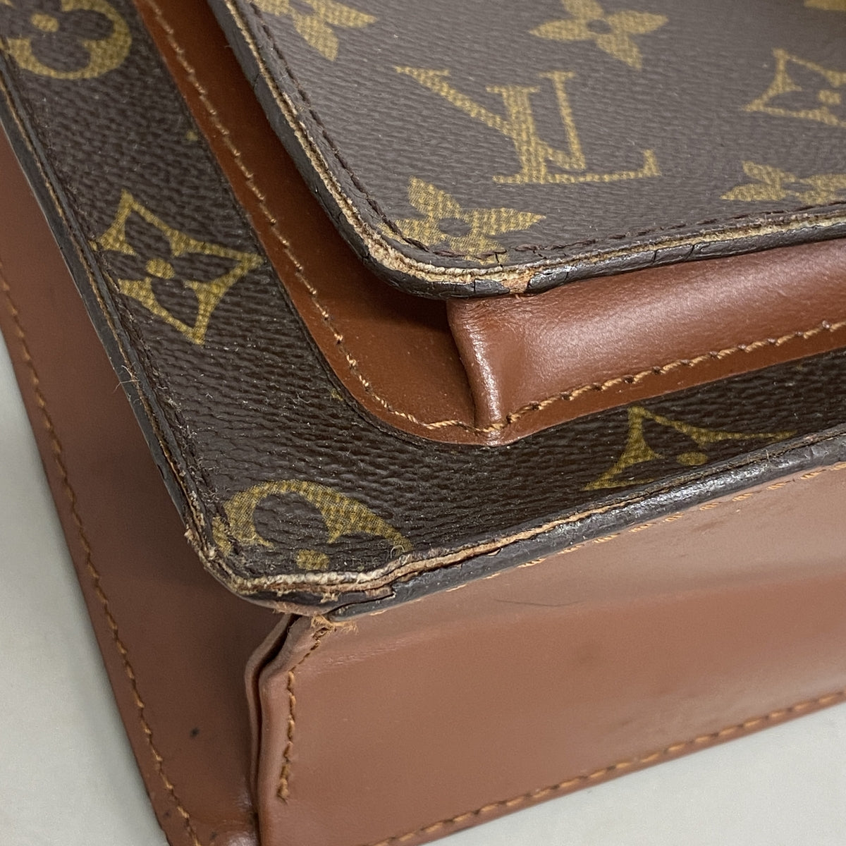 【6kd3410】ルイヴィトン ハンドバッグ モノグラム モンソー26 M51187 ブラウン 2wayバッグ【中古】レディース
