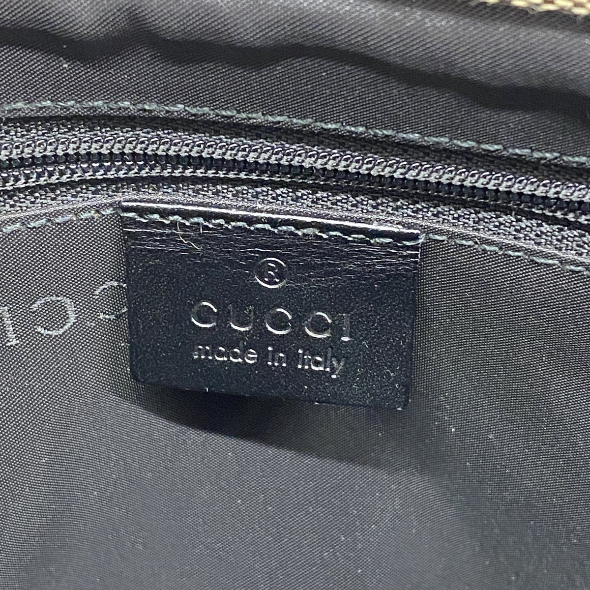 【6kd3418】グッチ ハンドバッグ バンブー 002 1010 ナイロンキャンバス カーキ シルバー金具【中古】レディース