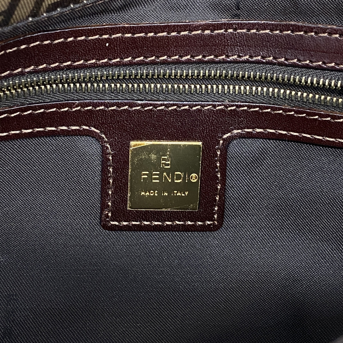 【6kd3419】フェンディ ハンドバッグ ズッキーノ マンマバケット コーティングキャンバス ブラウン ゴールド金具【中古】レディース