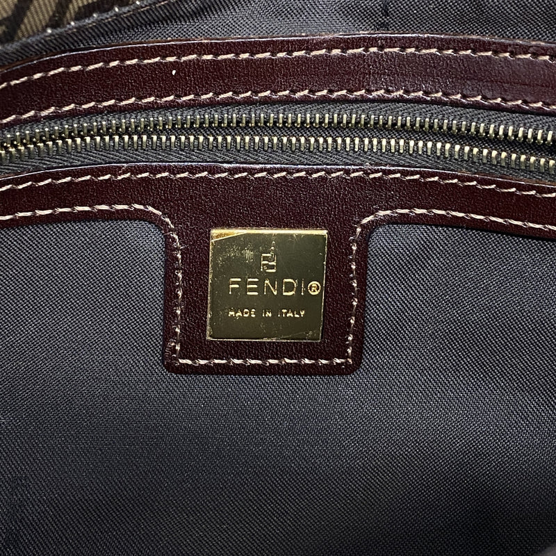 【6kd3419】フェンディ ハンドバッグ ズッキーノ マンマバケット コーティングキャンバス ブラウン ゴールド金具【中古】レディース