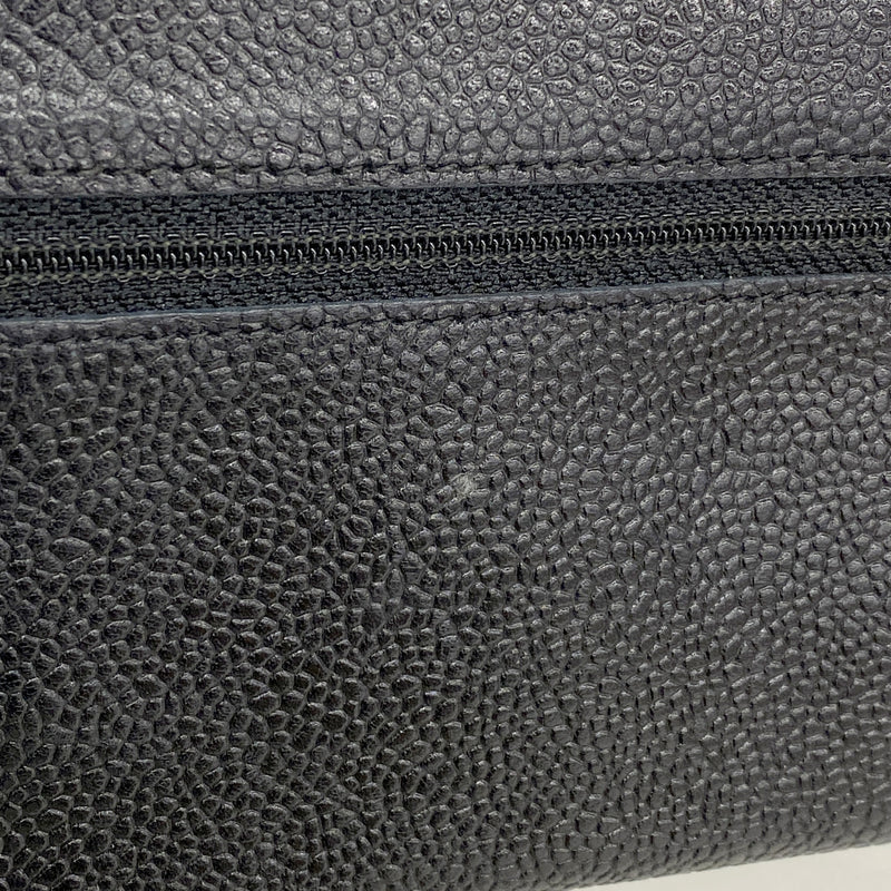 【6kd3420】シャネル 長財布 キャビアスキン ブラック ゴールド金具【中古】メンズ レディース ユニセックス