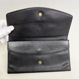 【6kd3420】シャネル 長財布 キャビアスキン ブラック ゴールド金具【中古】メンズ レディース ユニセックス