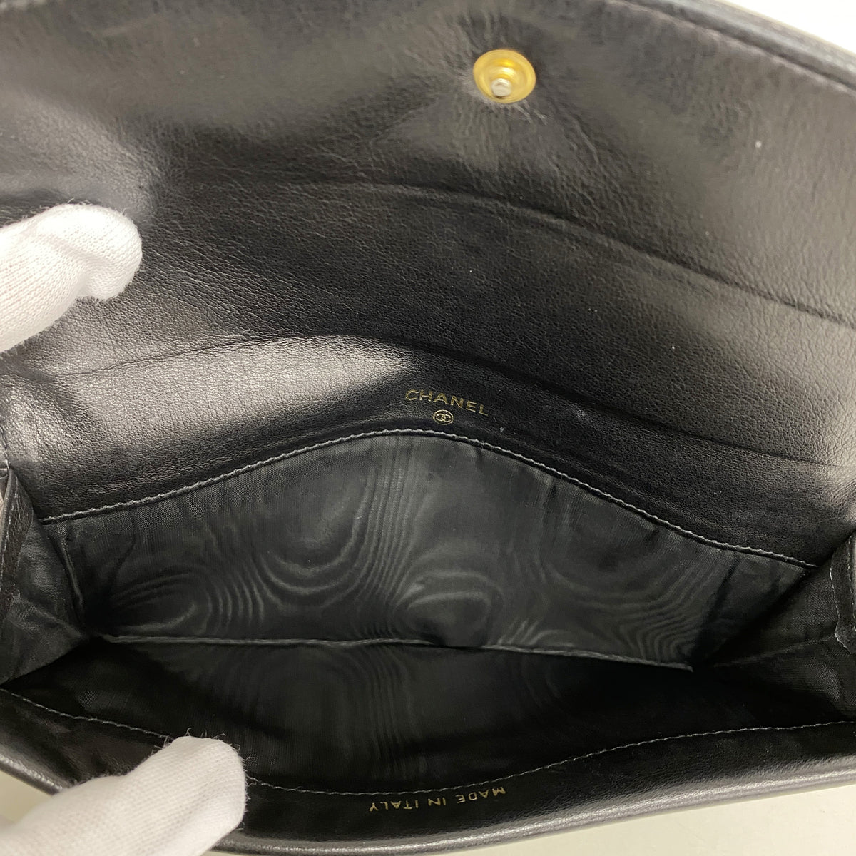 【6kd3420】シャネル 長財布 キャビアスキン ブラック ゴールド金具【中古】メンズ レディース ユニセックス