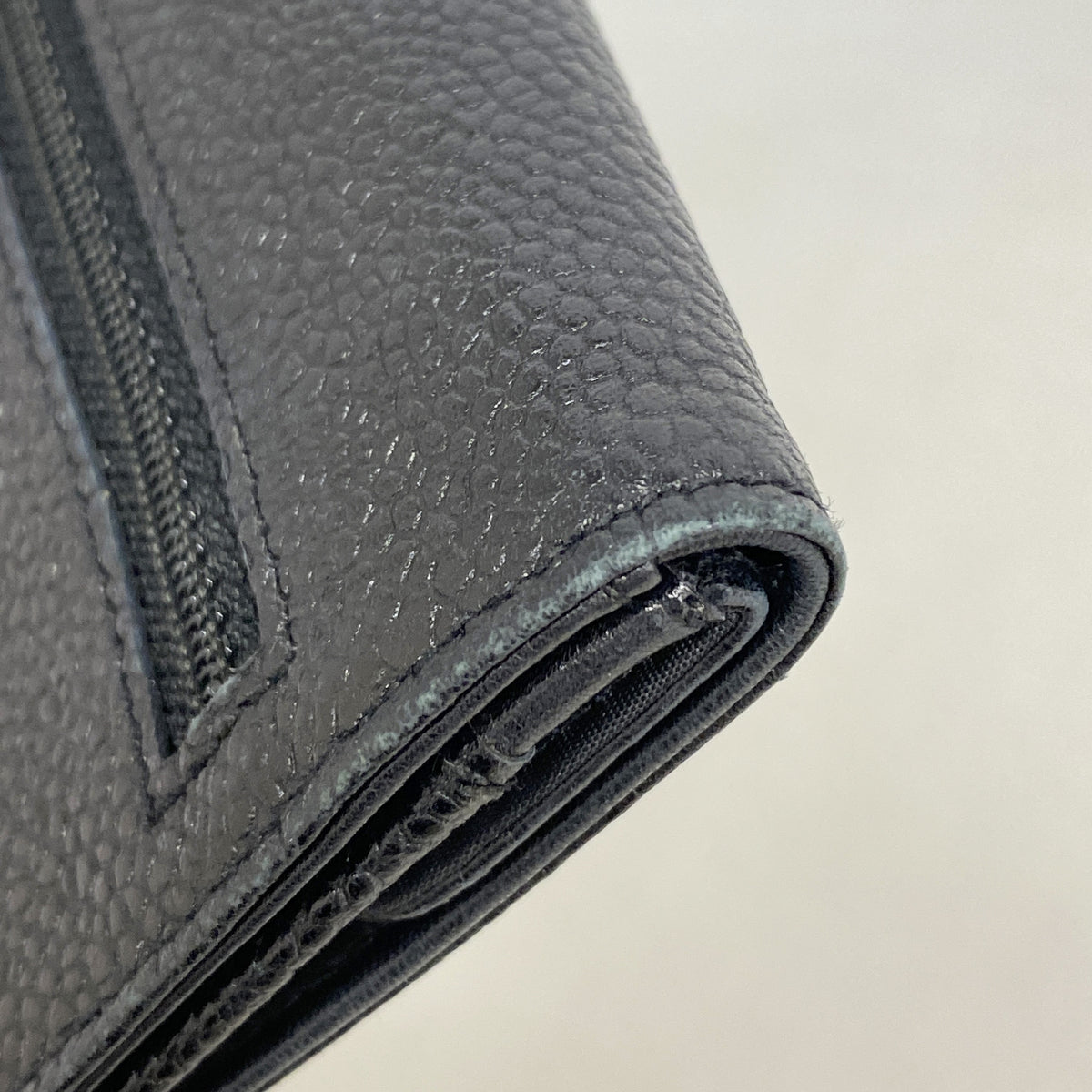 【6kd3420】シャネル 長財布 キャビアスキン ブラック ゴールド金具【中古】メンズ レディース ユニセックス