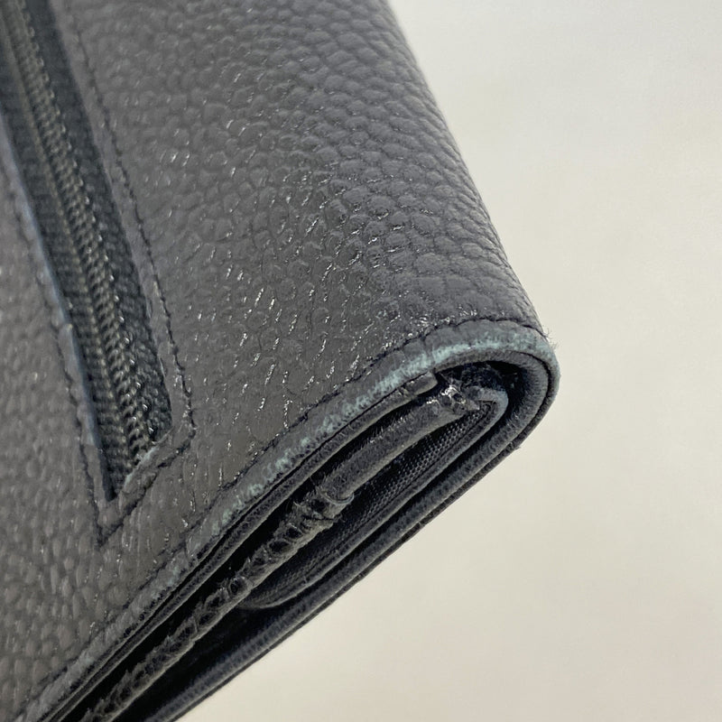 【6kd3420】シャネル 長財布 キャビアスキン ブラック ゴールド金具【中古】メンズ レディース ユニセックス