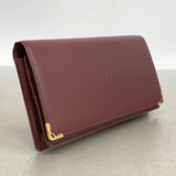 【6kd3421】カルティエ 長財布 マスト レザー ボルドー ゴールド金具【中古】レディース