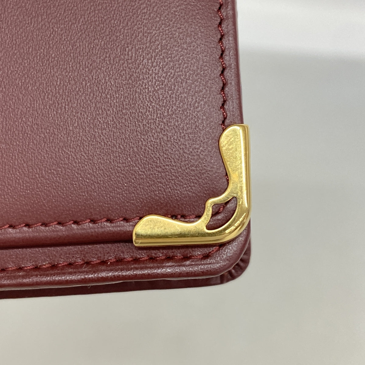 【6kd3421】カルティエ 長財布 マスト レザー ボルドー ゴールド金具【中古】レディース
