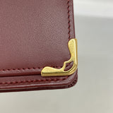 【6kd3421】カルティエ 長財布 マスト レザー ボルドー ゴールド金具【中古】レディース