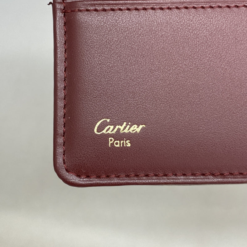 【6kd3421】カルティエ 長財布 マスト レザー ボルドー ゴールド金具【中古】レディース