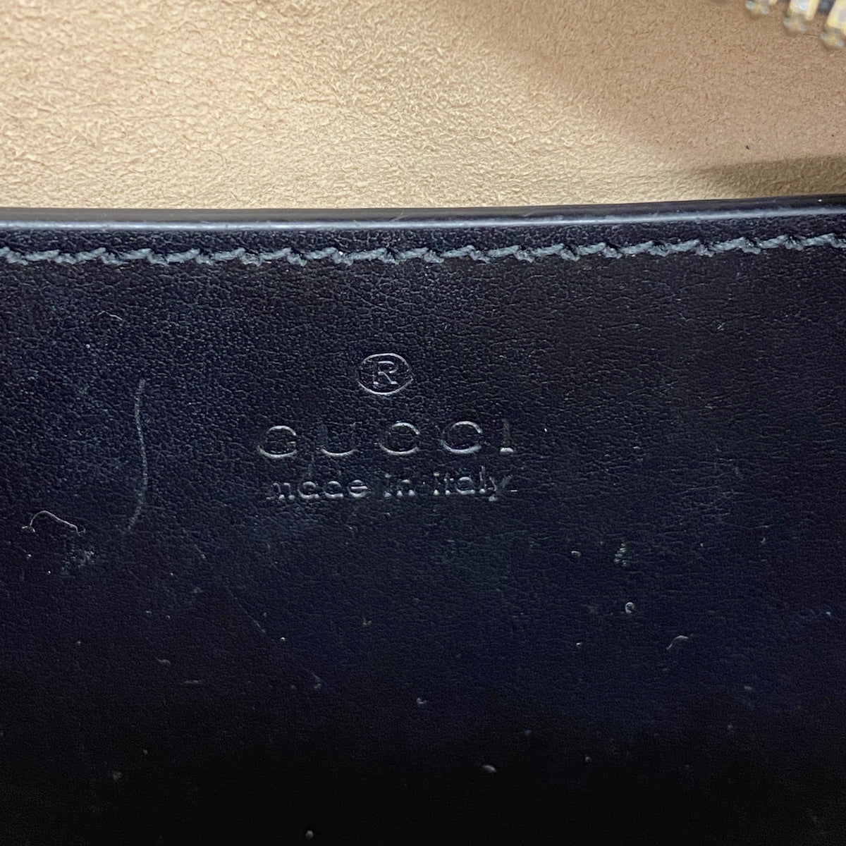 【6kd3423】グッチ ショルダーバッグ GGマーモント 447632 レザー ブラック ゴールド金具【中古】レディース