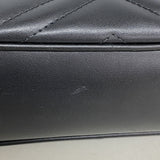 【6kd3423】グッチ ショルダーバッグ GGマーモント 447632 レザー ブラック ゴールド金具【中古】レディース