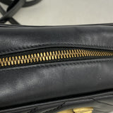 【6kd3423】グッチ ショルダーバッグ GGマーモント 447632 レザー ブラック ゴールド金具【中古】レディース