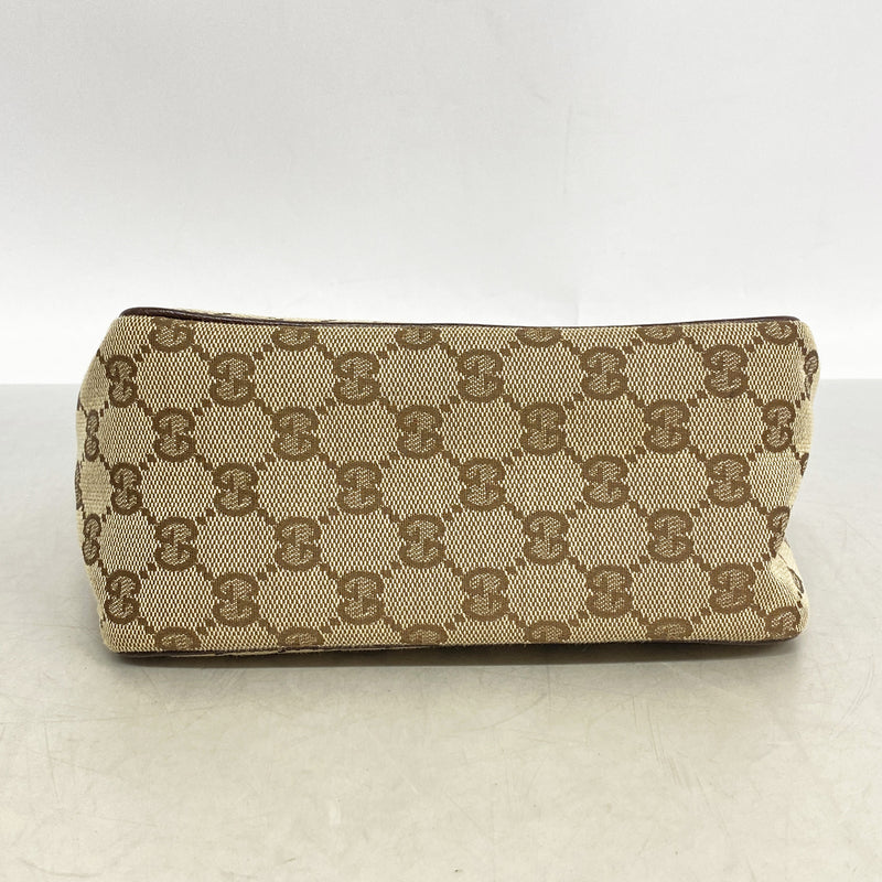 【6kd3424】グッチ ハンドバッグ GGキャンバス 106644 キャンバス ブラウン シルバー金具【中古】レディース