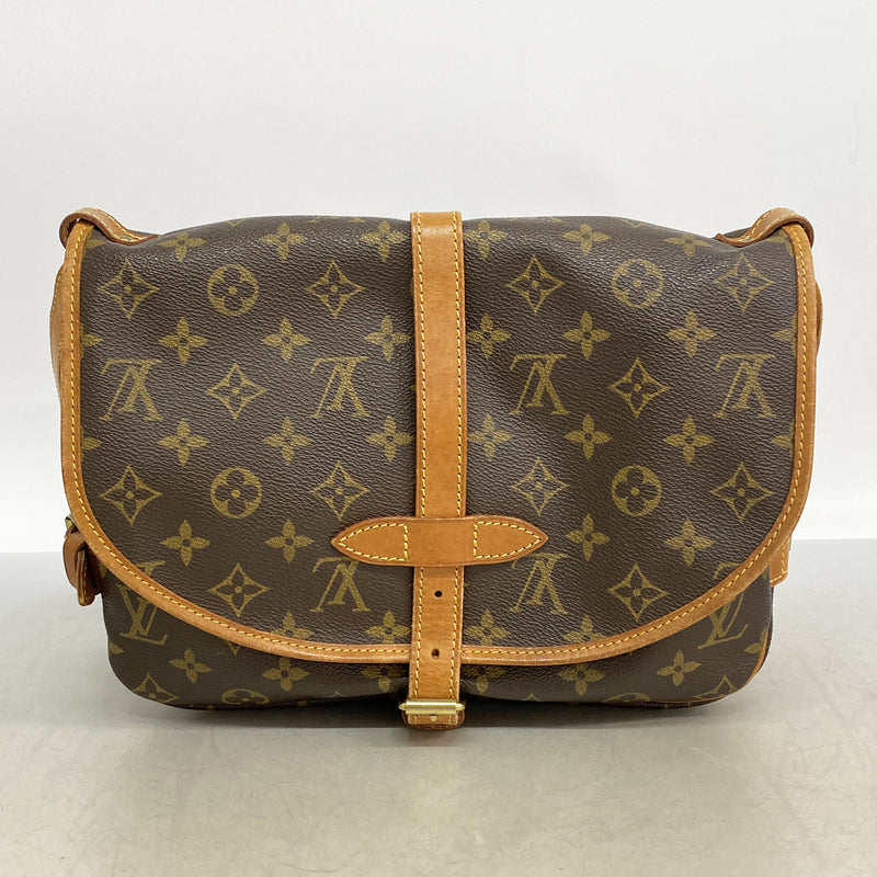 【6kd3427】ルイヴィトン ショルダーバッグ モノグラム ソミュール30 M42256 ブラウン【中古】レディース
