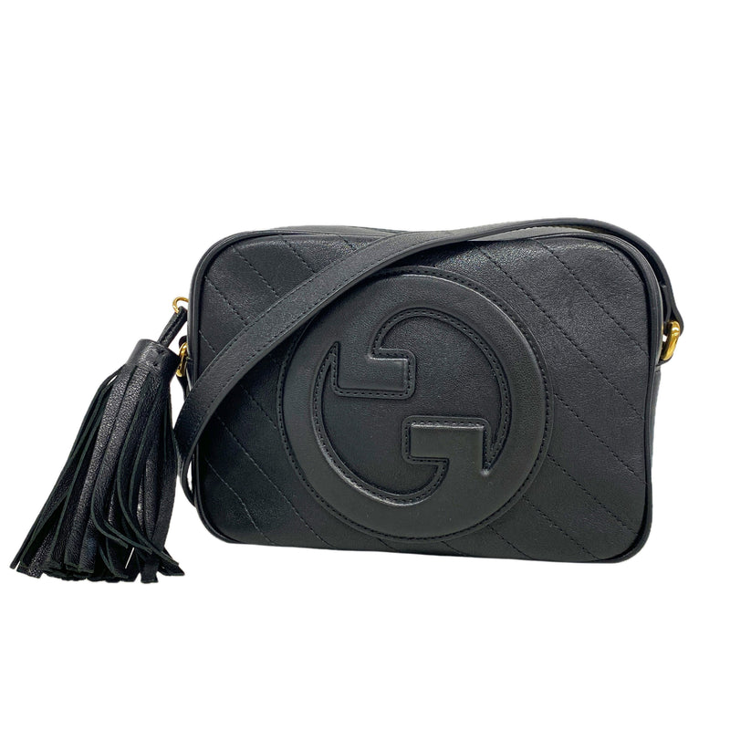 【6kd3431】グッチ ショルダーバッグ ブロンディ 742360 レザー ブラック ゴールド金具【中古】レディース