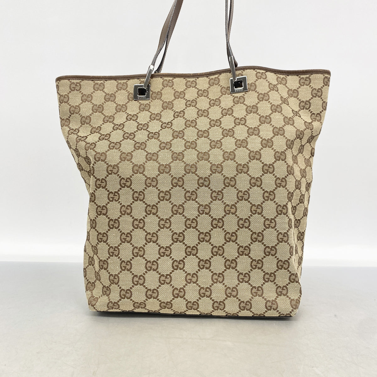 【6kd3432】グッチ トートバッグ GGキャンバス 31243 キャンバス ブラウン シルバー金具【中古】レディース