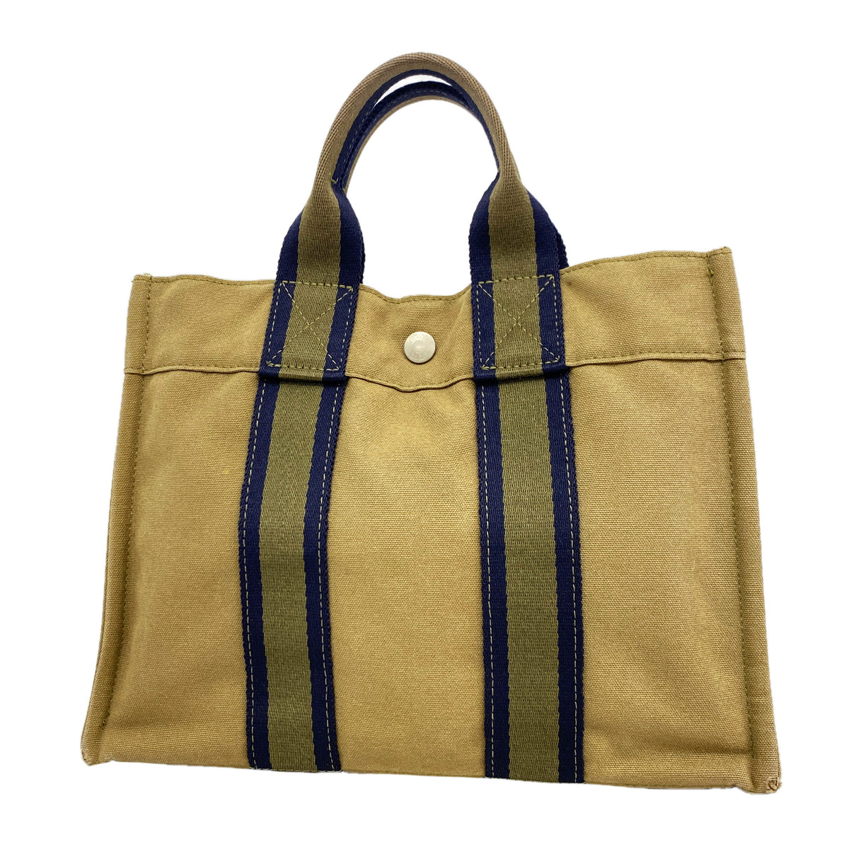 【6kd3434】エルメス トートバッグ フールトゥPM キャンバス カーキ シルバー金具【中古】メンズ レディース ユニセックス