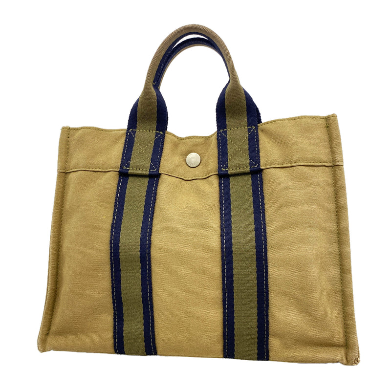 【6kd3434】エルメス トートバッグ フールトゥPM キャンバス カーキ シルバー金具【中古】メンズ レディース ユニセックス