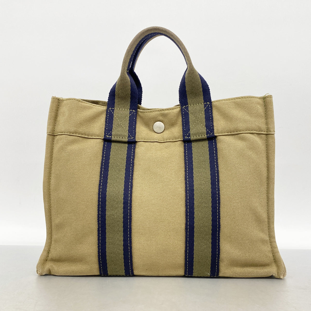 【6kd3434】エルメス トートバッグ フールトゥPM キャンバス カーキ シルバー金具【中古】メンズ レディース ユニセックス