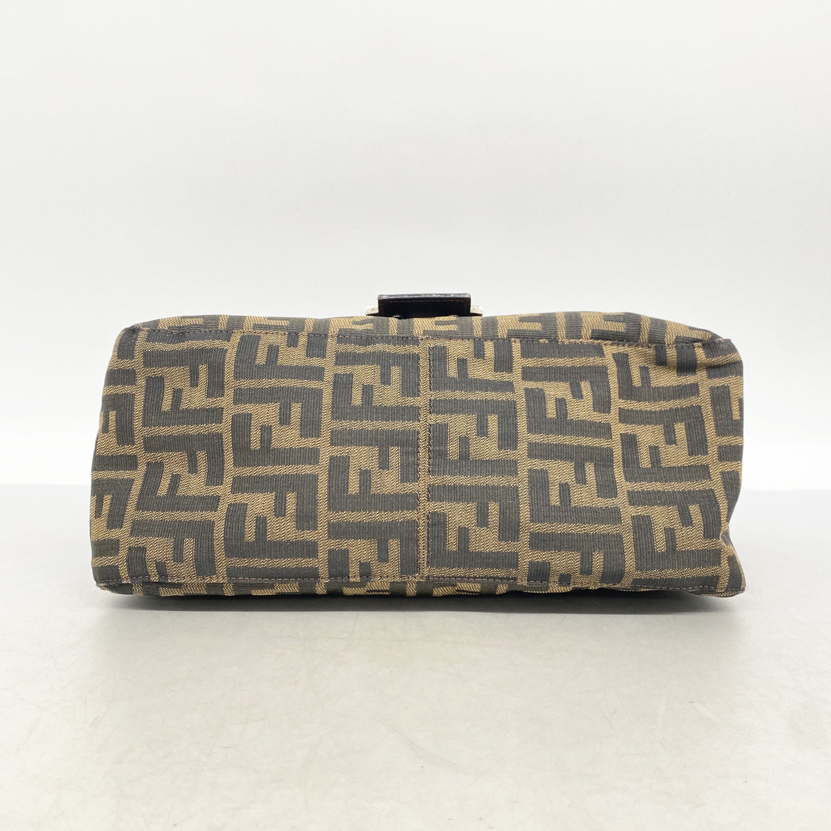 【6kd3435】フェンディ ハンドバッグ ズッカ ナイロンキャンバス ブラウン シルバー金具【中古】レディース