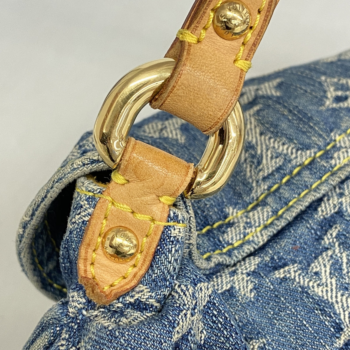 【6kd3445】ルイヴィトン ショルダーバッグ モノグラム・デニム ミニプリーティ M95050 ブルー【中古】レディース