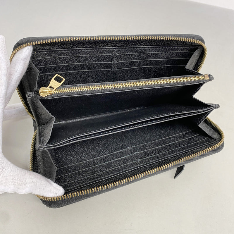 【6kd3448】ルイヴィトン 長財布 モノグラム・アンプラント ジッピーウォレット M61864 ノワール【中古】メンズ レディース ユニセックス