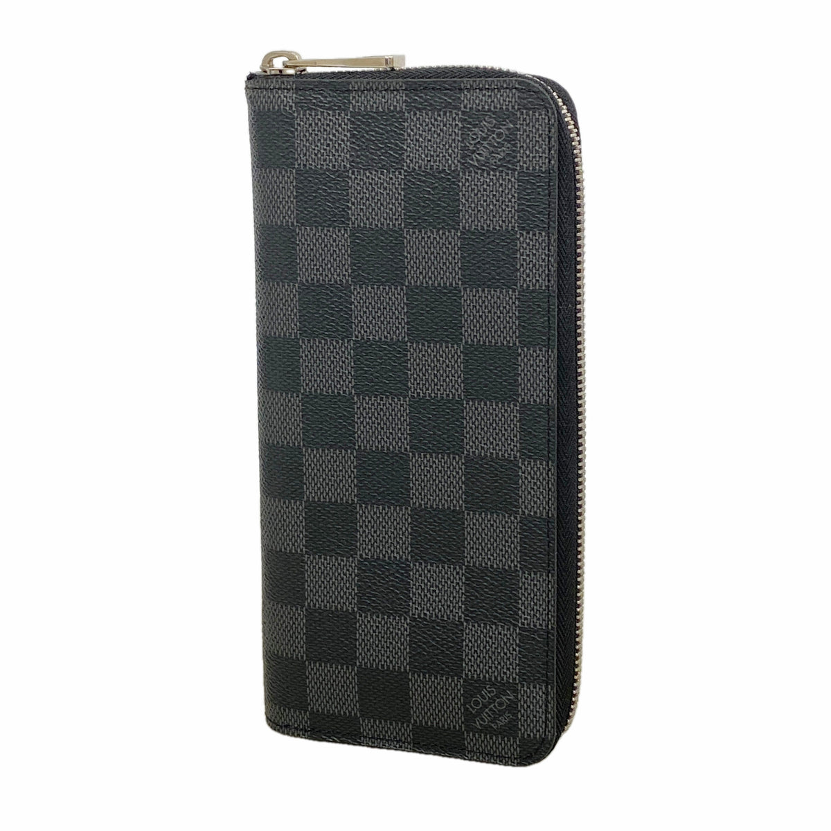 【6kd3449】ルイヴィトン 長財布 ダミエ・グラフィット ジッピーウォレットヴェルティカル N63095 ブラック【中古】メンズ