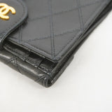 【6kd3451】シャネル 財布 ビコローレ ラムスキン ブラック ゴールド金具【中古】レディース