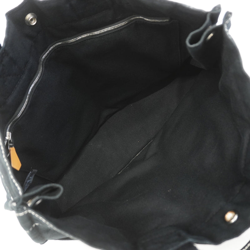 【6kd3459】エルメス トートバッグ ドーヴィルMM キャンバス ブラック シルバー金具【中古】メンズ レディース ユニセックス