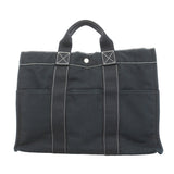 【6kd3459】エルメス トートバッグ ドーヴィルMM キャンバス ブラック シルバー金具【中古】メンズ レディース ユニセックス
