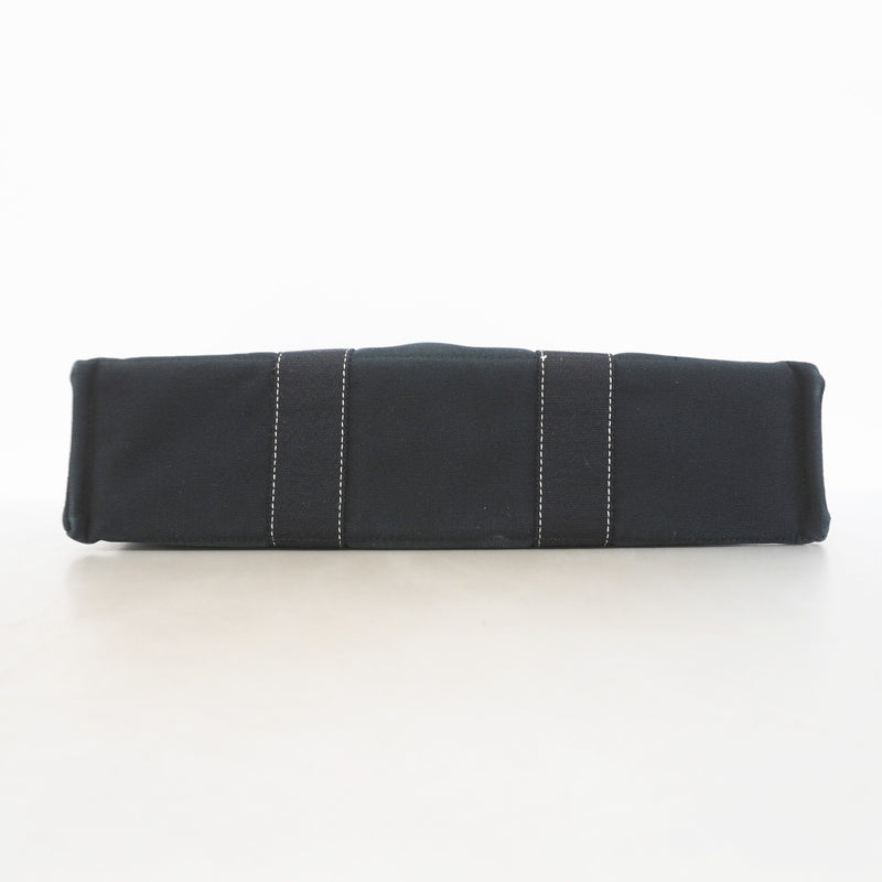【6kd3459】エルメス トートバッグ ドーヴィルMM キャンバス ブラック シルバー金具【中古】メンズ レディース ユニセックス